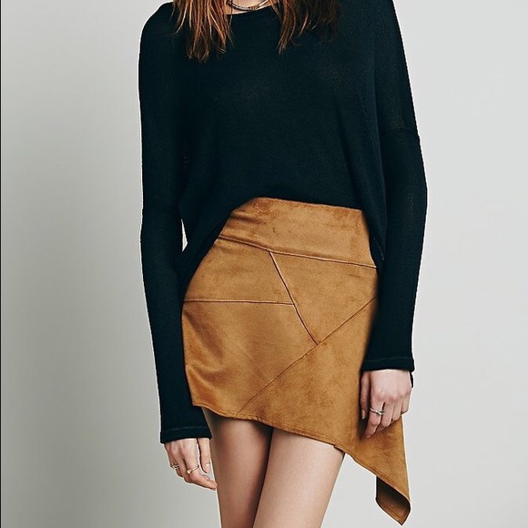 Free People by Liberty Garden Vegan Suede Skirt - Picture 1 of 4